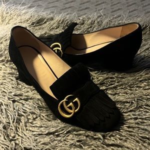 Gucci black Fringe Loafer Pumps SZ 8.5 (fits a 9) 2’heels